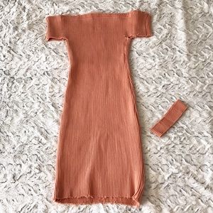 Peach pastel stretchy dress with choker